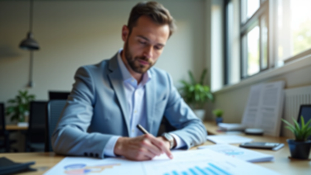 Analyste économiste examinant des rapports INSEE et graphiques économiques à son bureau